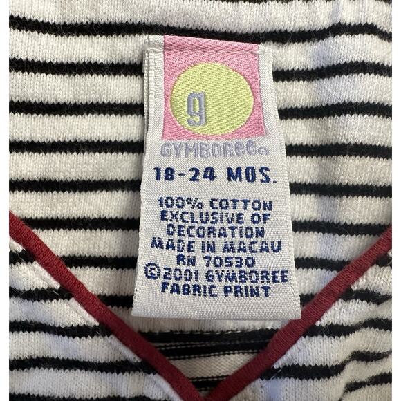 Vintage 2001 Gymboree Black White Red 3 Piece Set 18-24 Months Scotty Dog Flower - Picture 4 of 11